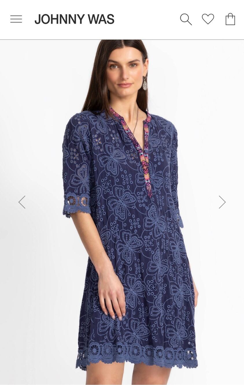 Johnny Was Mariposa Malfi Mandarin Collar Dress